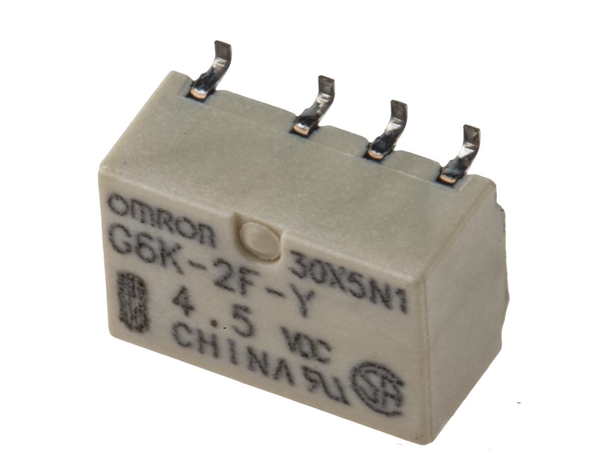 Omron PCB Mount Signal Relay, 4.5V dc Coil, 1A Switching Current, DPDT