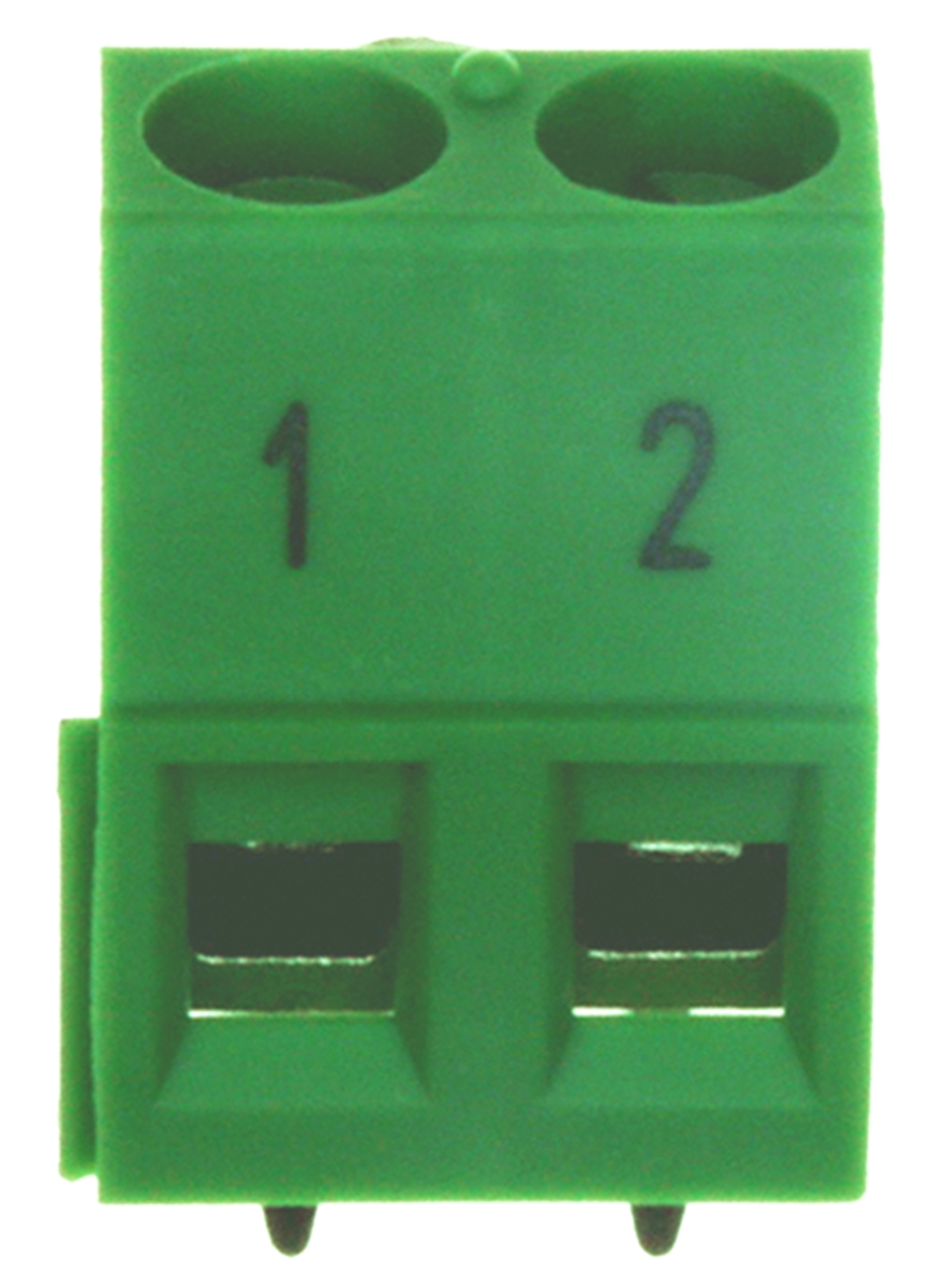 Phoenix Contact MKDS 1.5/2-5.08 BD:1.2 Series PCB Terminal Block, 2-Contact, 5.08mm Pitch, Through Hole Mount, 1-Row,