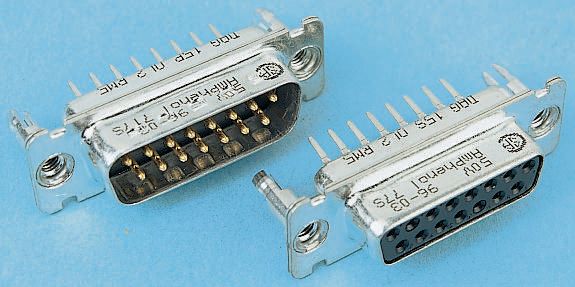 Amphenol Communications Solutions L717SD 25 Way Panel Mount D-sub Connector Plug, 2.77mm Pitch, with 4-40 UNC, Threaded