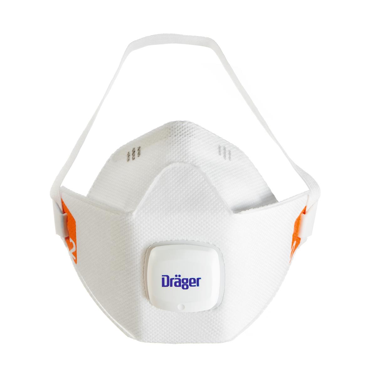 DRAEGER X-plore 1920 Series Disposable Respirator, FFP2, Valved, Fold Flat