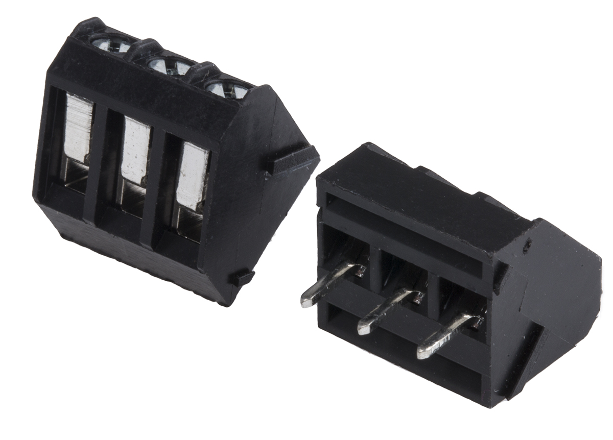 RS PRO PCB Terminal Block, 3-Contact, 5mm Pitch, Through Hole Mount, 1-Row, Screw Termination