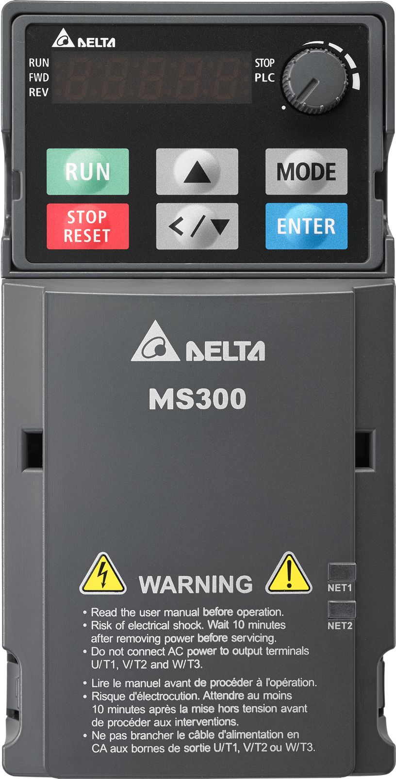 Delta Electronics Inverter Drive, 0.4 kW, 1 Phase, 230 V, 2.8 A, VFD-MS Series