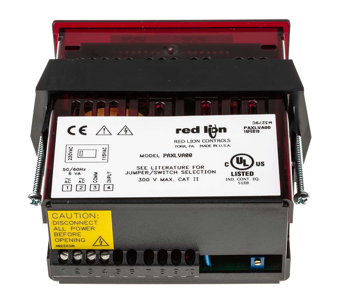 Red Lion PAX Series Digital Voltmeter AC, LED Display 3.5-Digits ±0.1 %