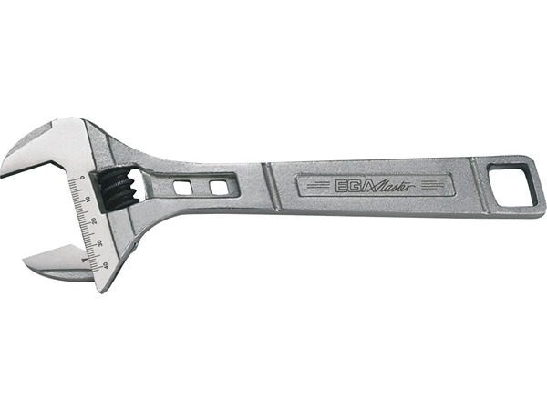 Ega-Master Adjustable Spanner, 203.2 mm Overall, 41mm Jaw Capacity, Straight Handle
