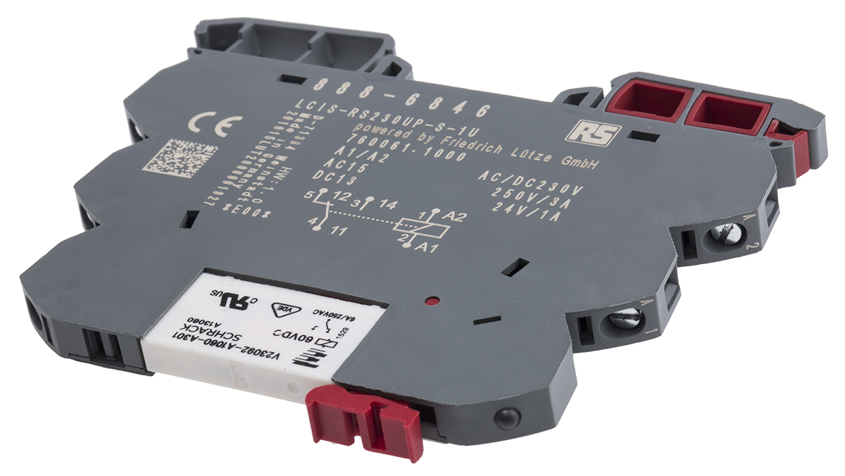 RS PRO Interface Relay, DIN Rail Mount, 230V ac/dc Coil, SPDT, 1-Pole