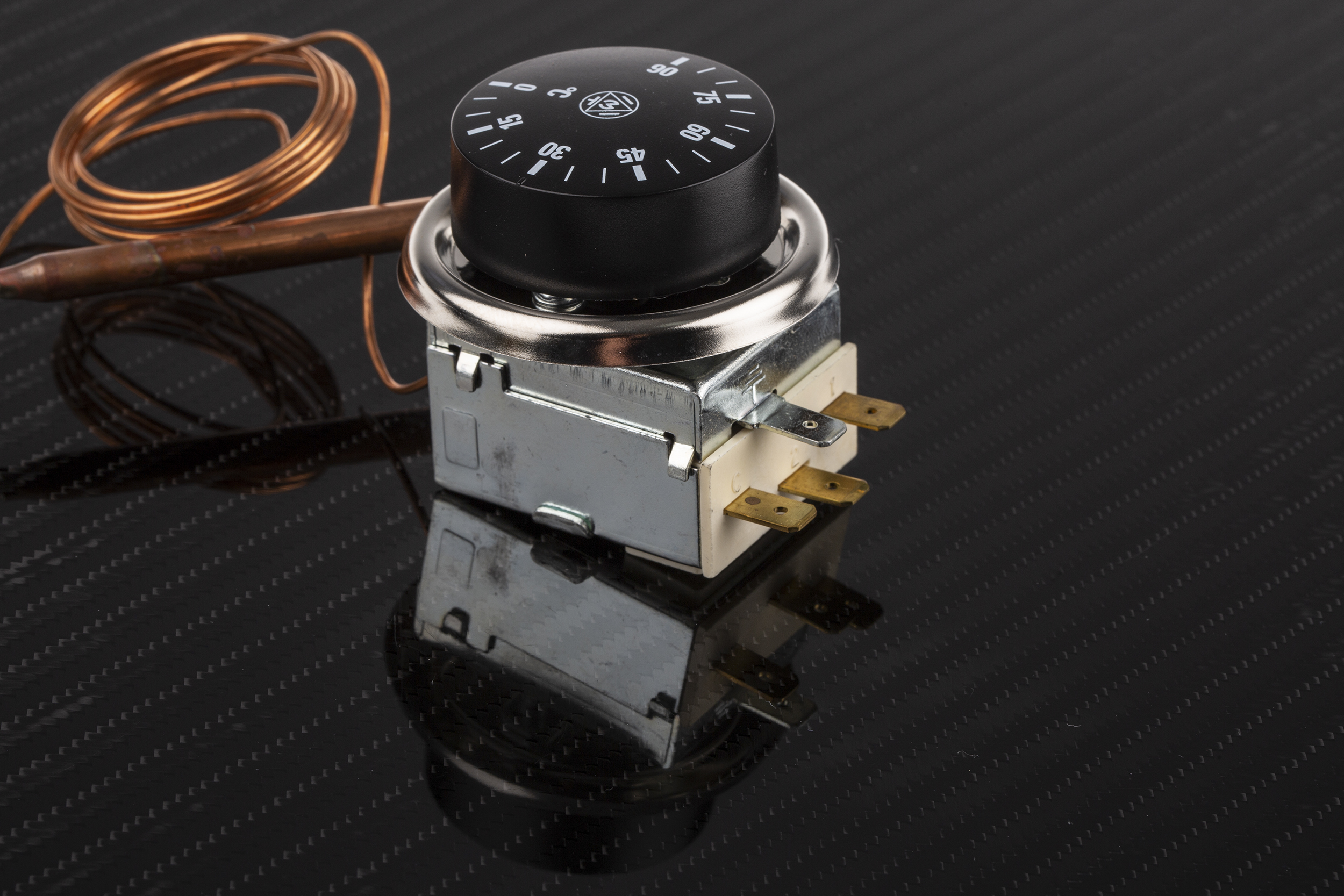 RS PRO Capillary Thermostat, +90°C Max, SPDT, Automatic Reset, Panel Mount