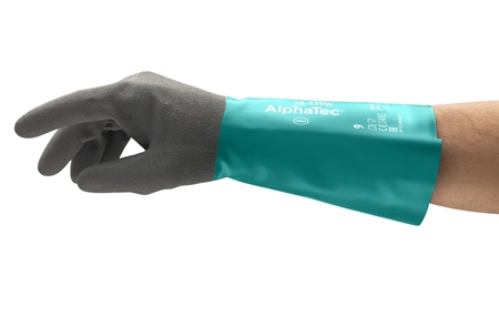 Ansell 58-535 Green Nylon Nylon Work Gloves, Size 7, Nitrile Coating