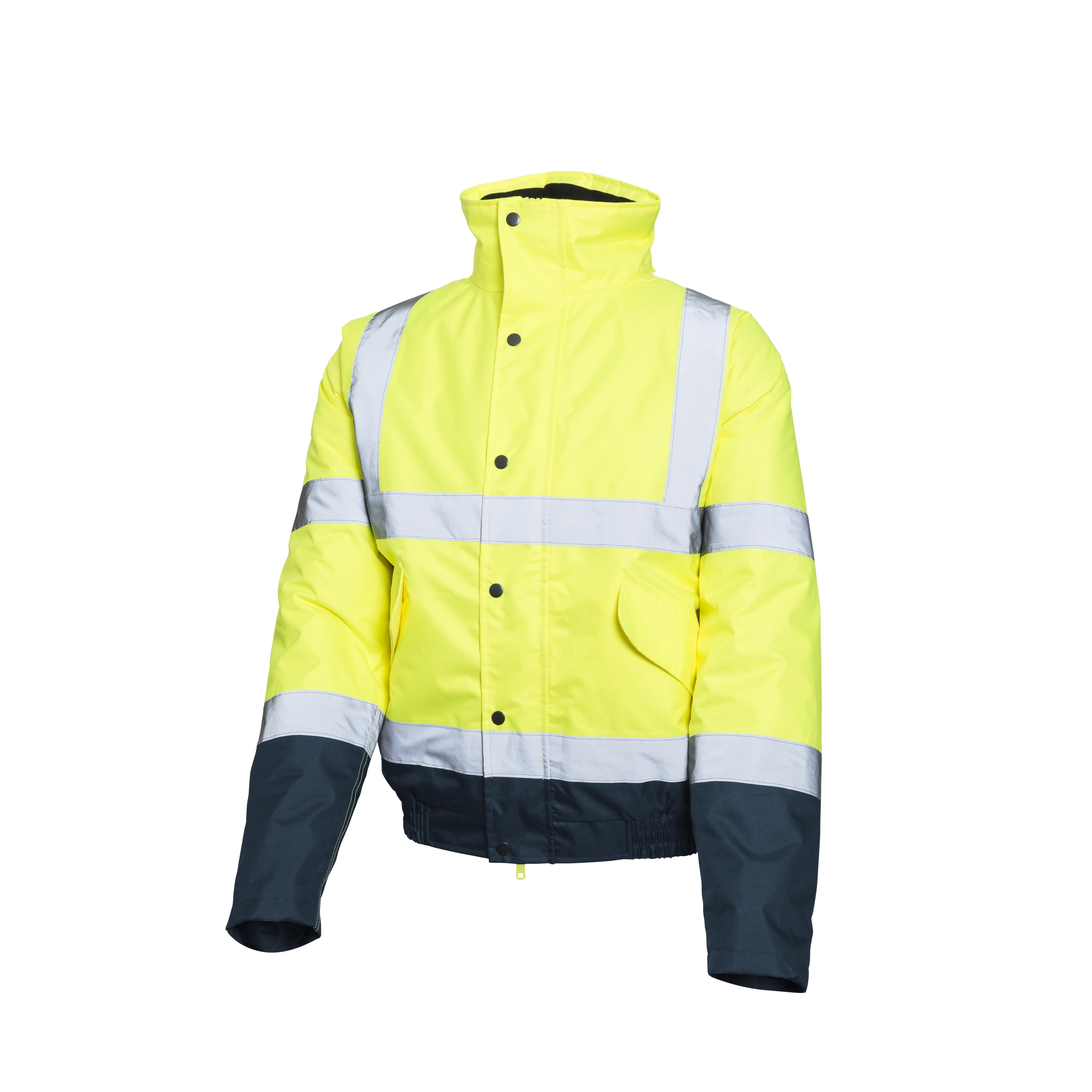 Active Gear HVFLAY Navy/Yellow Unisex Hi Vis Jacket, S