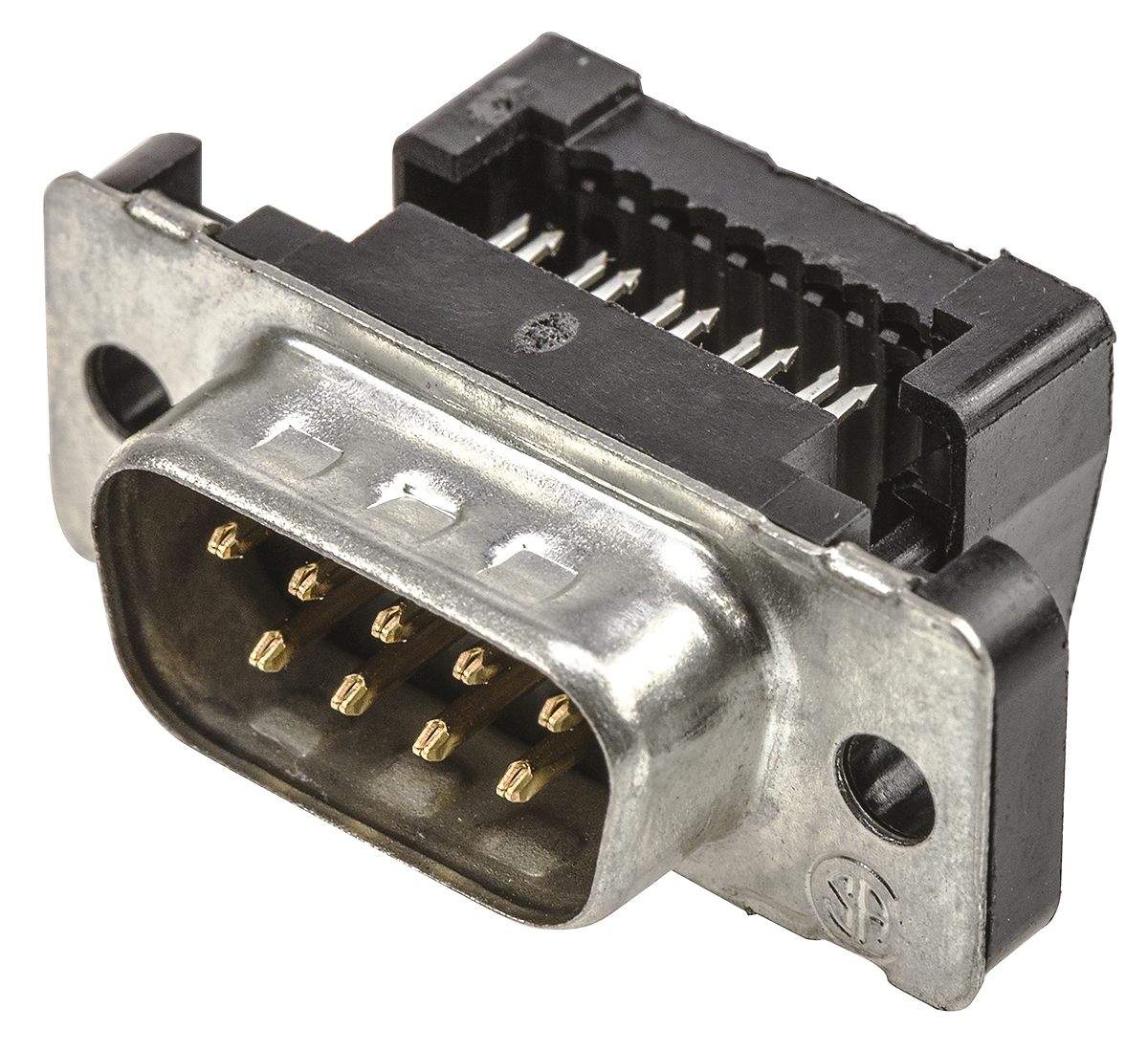 TE Connectivity Amplimite HDF-20 9 Way Right Angle Cable Mount D-sub Connector Plug, 2.76mm Pitch