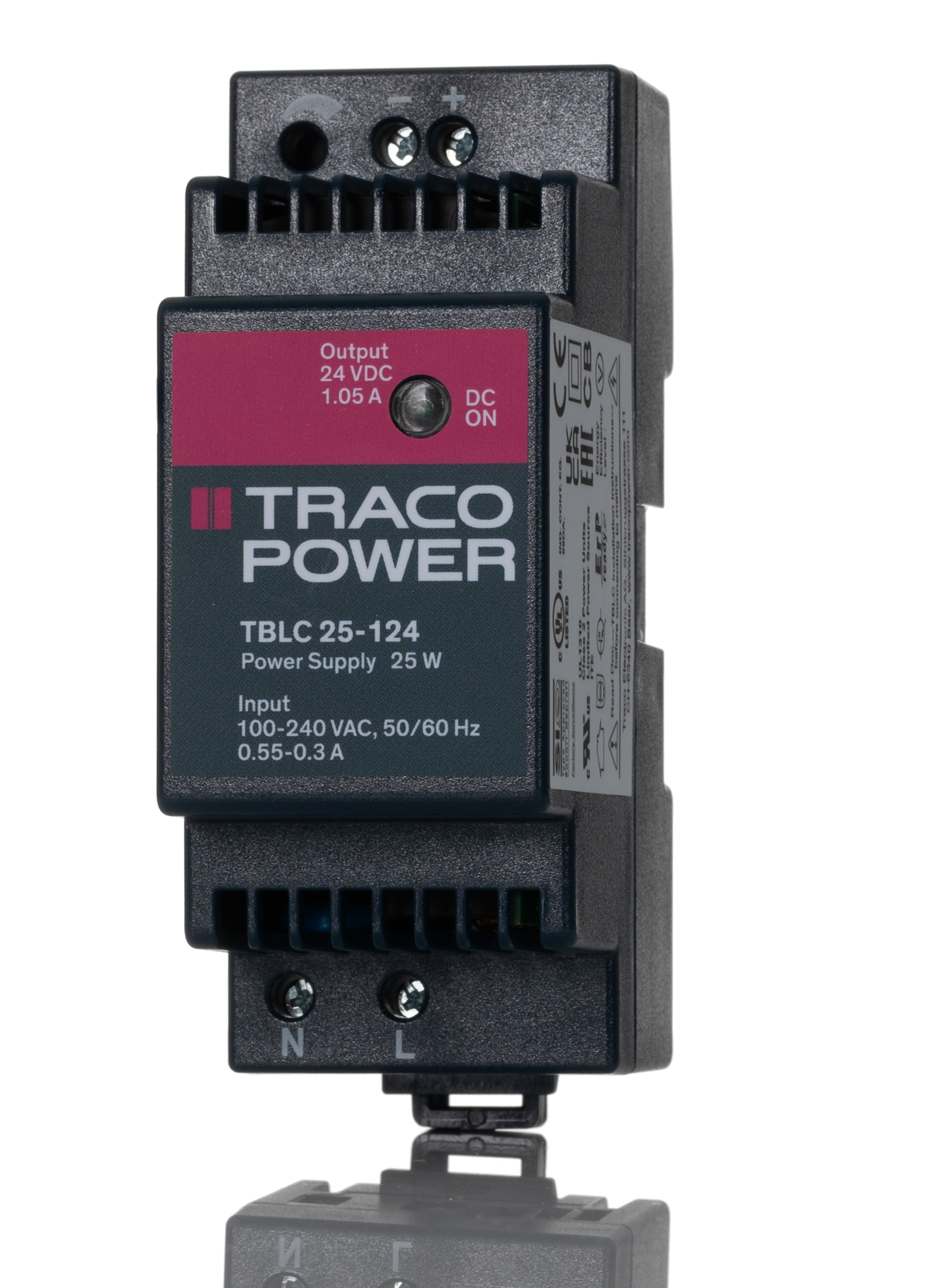 TRACOPOWER TBLC Switched Mode DIN Rail Power Supply, 85 → 264V ac ac Input, 24V dc dc Output, 1.05A Output, 25W