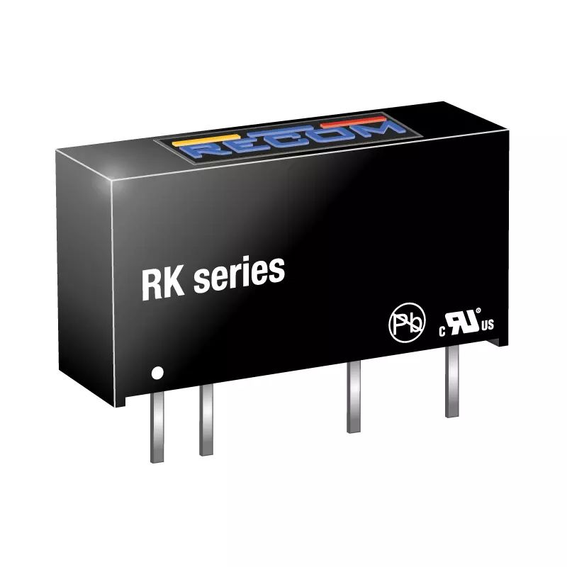 Recom RK DC-DC Converter, 15V dc/ 66mA Output, 10.8 → 13.2 V dc Input, 1W, Through Hole, +90°C Max Temp -40°C