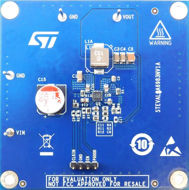 STMicroelectronics Evaluation Board Based On DC-DC Converter Buck Regulator A6983NQTR Evaluation Board Evaluation Board