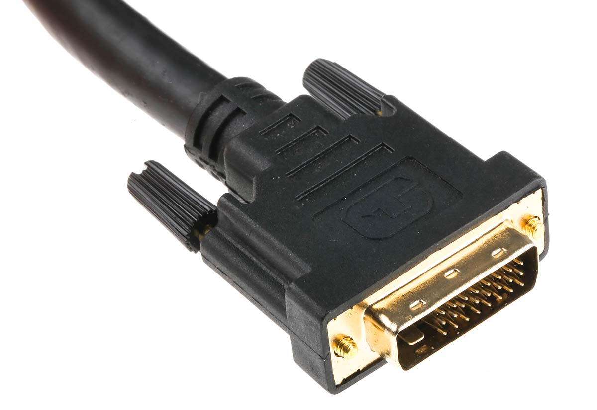 RS PRO, Male DVI-D Dual Link to Male DVI-D Dual Link  Cable, 10mBlack sheathFoil shielding
