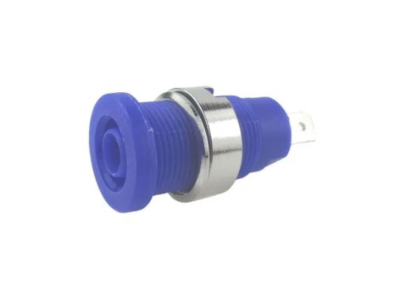 RS PRO Blue Female Banana Socket, 4 mm Connector, Tab Termination, 24A, 1000V, Nickel, Tin Plating