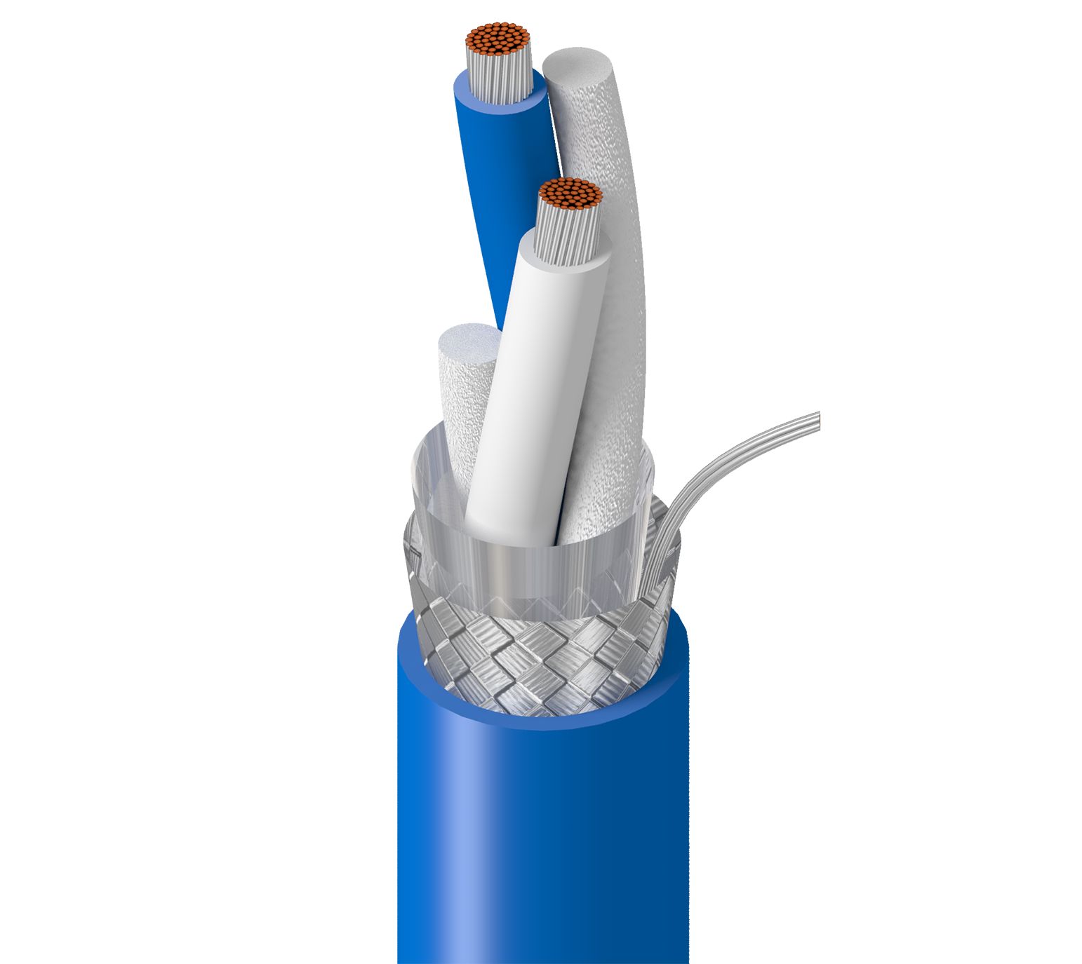 Belden, 9463 series Aluminum-Lined Polyester Foil, Tinned Copper Braided Shield Blue Twinaxial Cable, 6.05mm OD 305m,