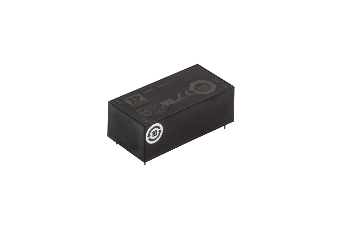 XP Power Switching Power Supply, VCE20US12, 12V dc, 1.67A, 20W, 1 Output, 85 → 305V ac Input Voltage