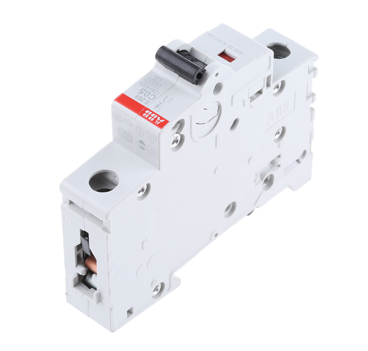 ABB System Pro M Compact S200 MCB, 1P, 500mA Curve C, 253V AC, 72V DC, 20 kA Breaking Capacity