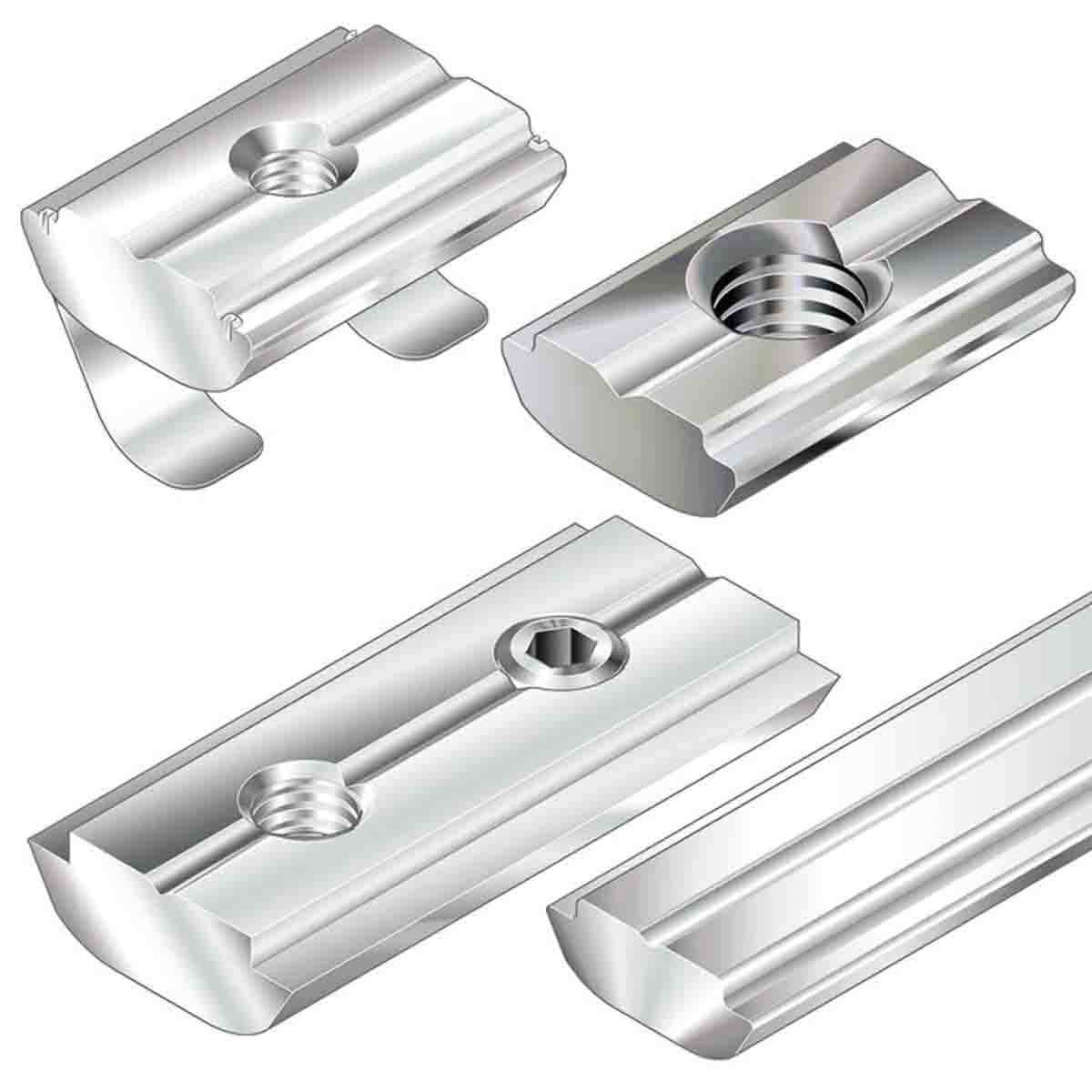 Bosch Rexroth M8 Sliding Block, Swivel-in, Connecting Component, Strut Profile 40 mm, 45 mm, 50 mm, 60 mm, Groove Size