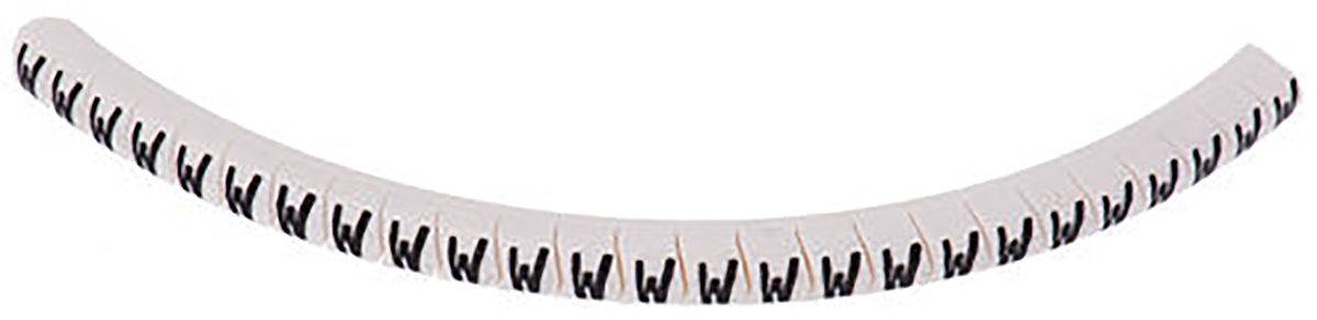 HellermannTyton Helagrip Slide On Cable Markers, Black on White, Pre-printed "W", 2 → 5mm Cable, 515-03960