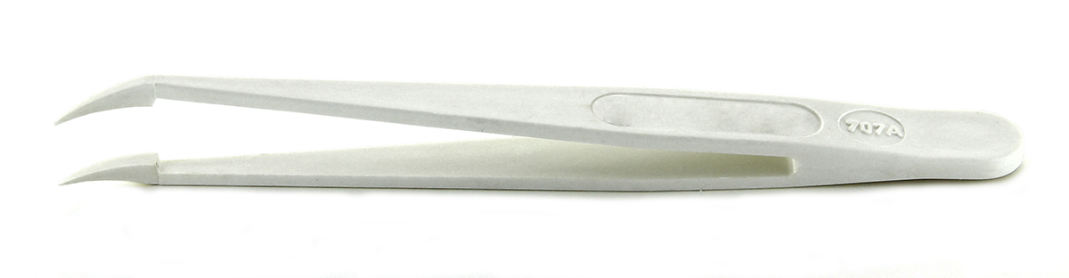 RS PRO 115 mm, Delrin Plastic, Curved; Pointed, Tweezers