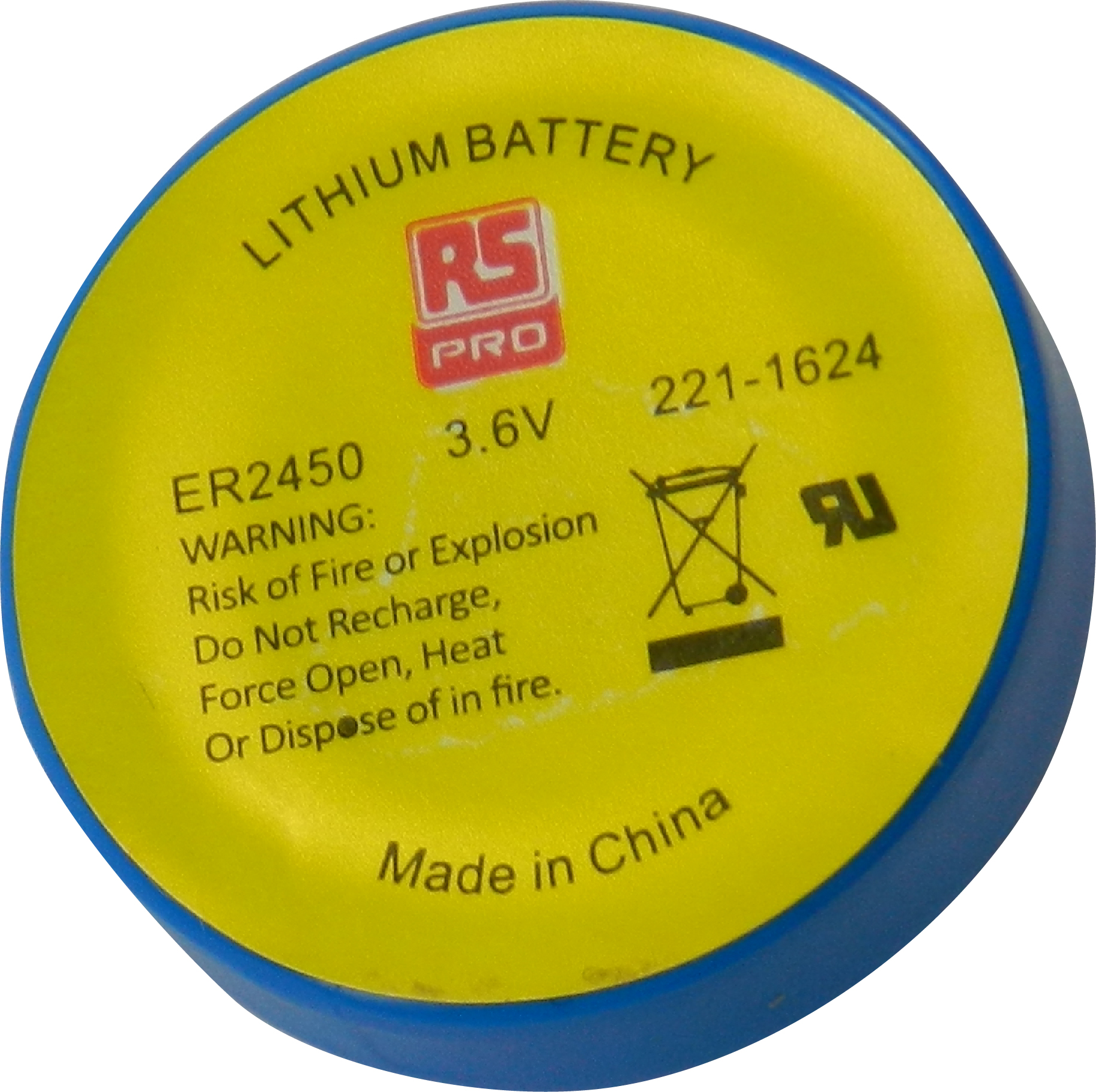RS PRO ER2450 Button Battery, 3.6V, 24.5mm Diameter, Single