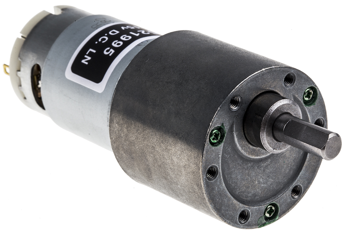 RS PRO Geared DC Motor, 7 W, 4.5 → 15 V dc, 114 gcm, 7300 rpm, 6mm Shaft Diameter