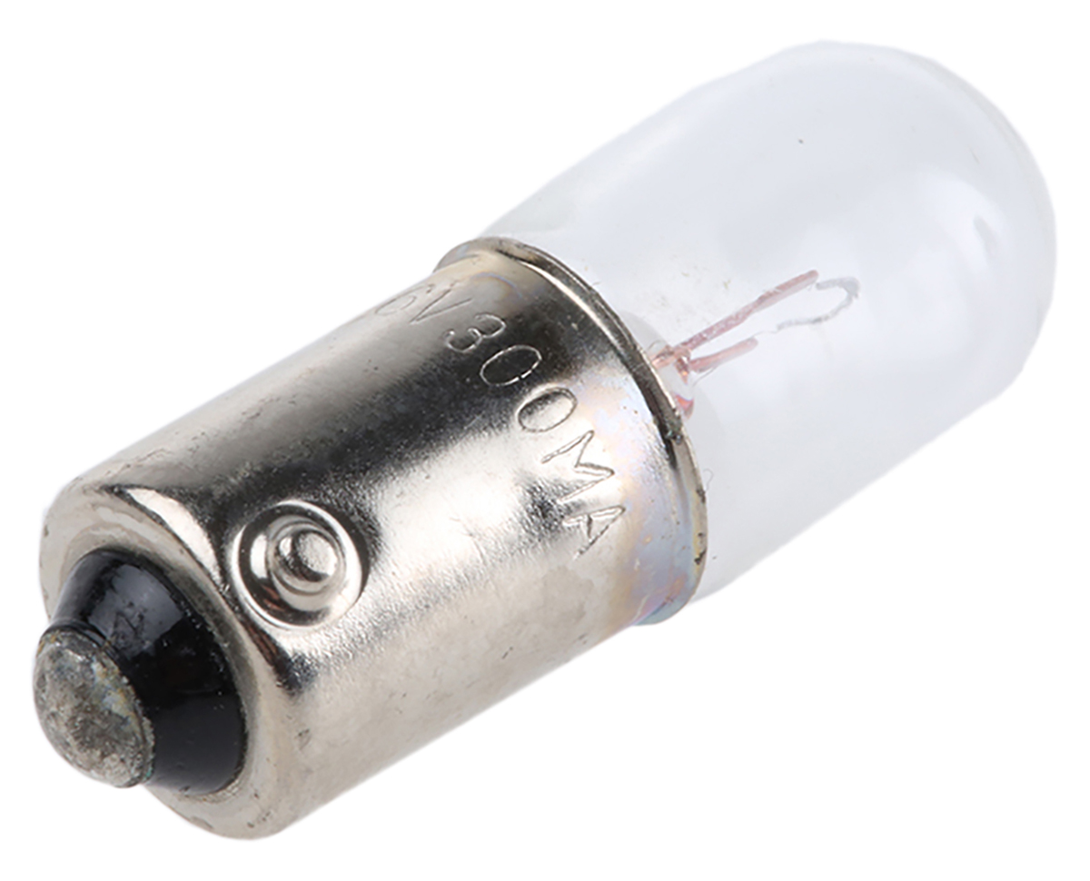 RS PRO BA9s Indicator Light, Clear, 6 V, 300 mA, 10000h