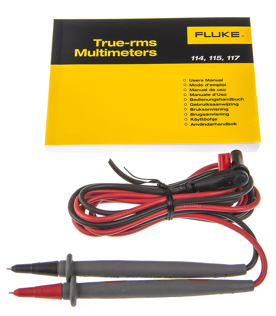 Fluke 114 Handheld Digital Multimeter, True RMS, 600V ac Max - RS Calibrated