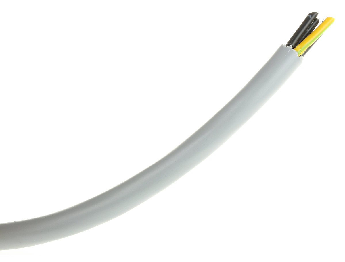 RS PRO YY Control Cable Control Cable, 4 Cores 1 mm², Unscreened, 50 m, Grey Polyvinyl Chloride Sheath