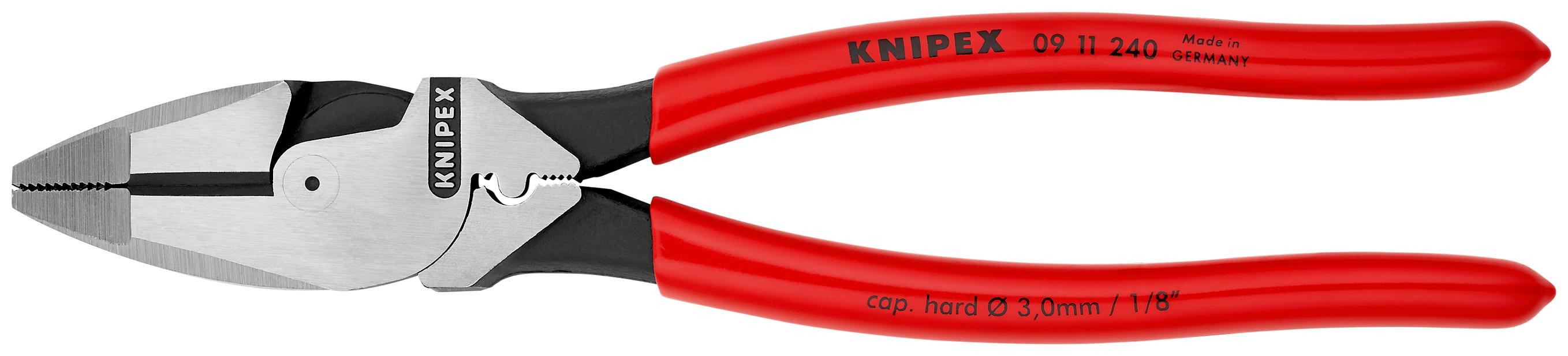 Knipex 09 11 240 Pliers, 240 mm Overall, Straight Tip