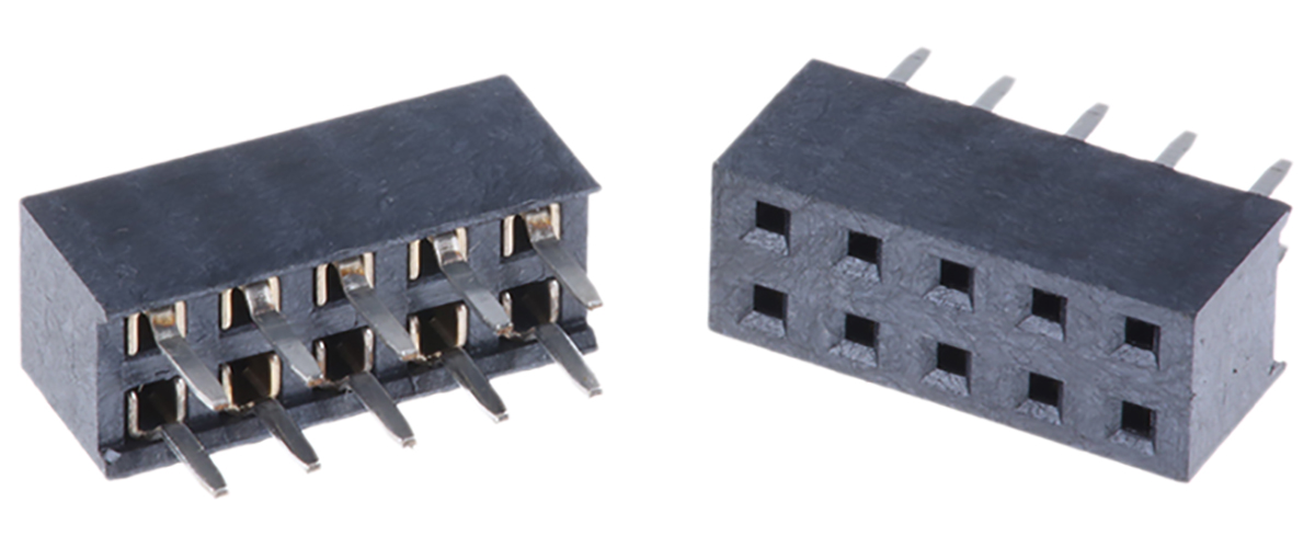 HARWIN Straight Through Hole Mount PCB Socket, 10-Contact, 2-Row, 2mm Pitch, Solder Termination