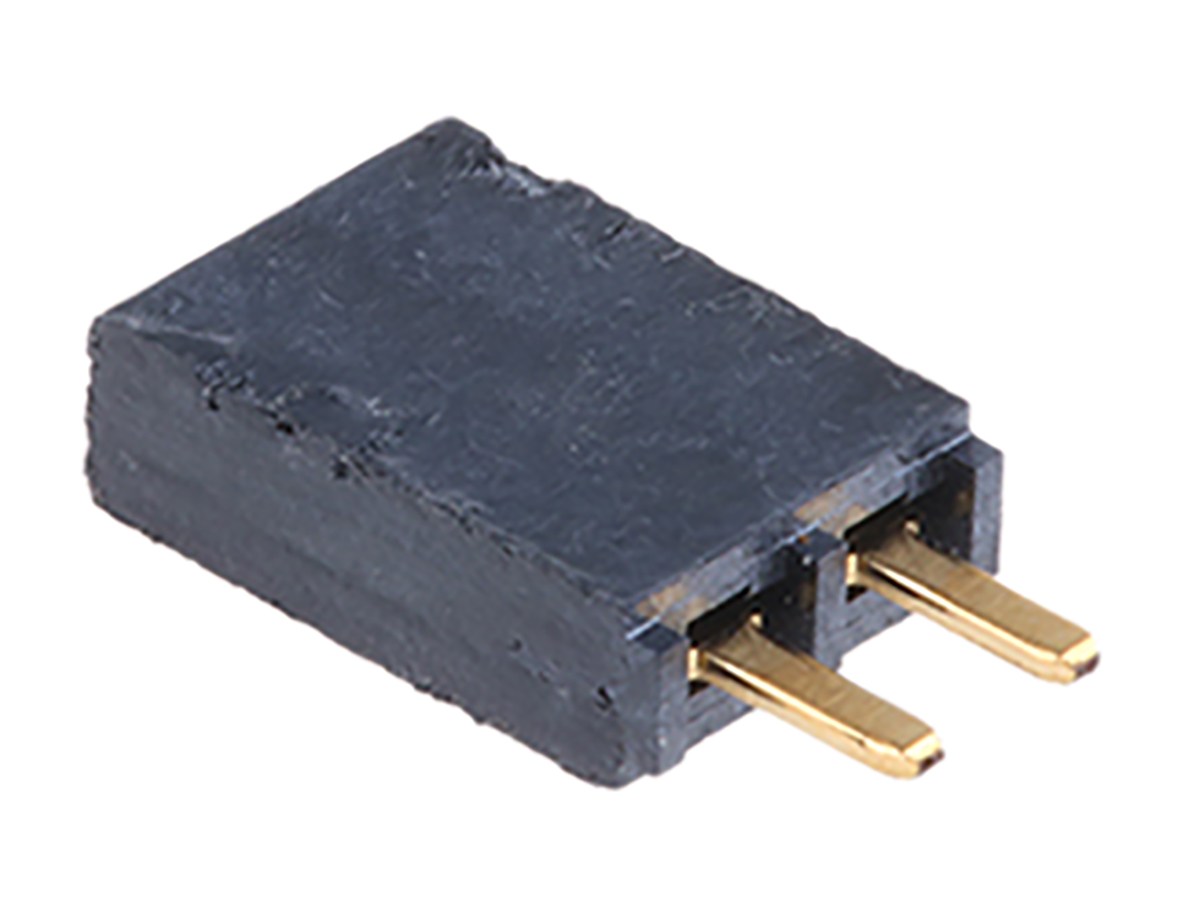 Samtec SSW Series Straight Through Hole Mount PCB Socket, 2-Contact, 1-Row, 2.54mm Pitch, Solder Termination
