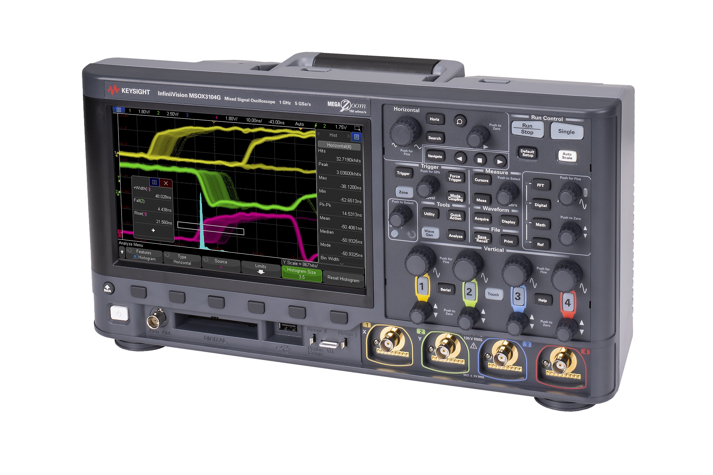 Keysight Technologies MSOX3024G InfiniiVision 3000G X Series, 200MHz Bench Oscilloscope, 4 Analogue Channels, 16