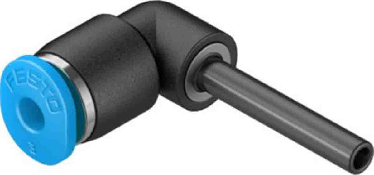 Festo QSML Series Elbow Tube-toTube Adaptor, Push In 3 mm to Push In 3 mm, Tube-to-Tube Connection Style, 153346