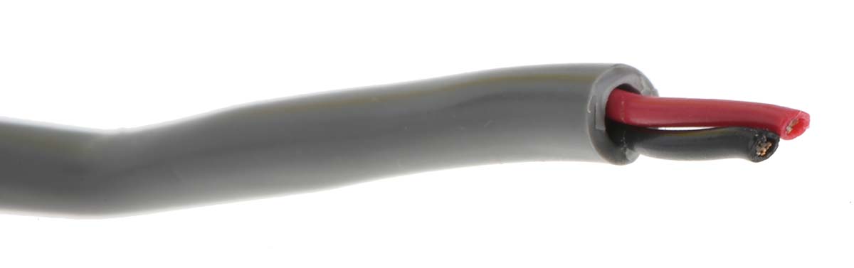Alpha Wire Alpha Essentials Communication & Control Control Cable, 2 Cores, 0.35 mm² 22 AWG, Unscreened, 30 m, Grey