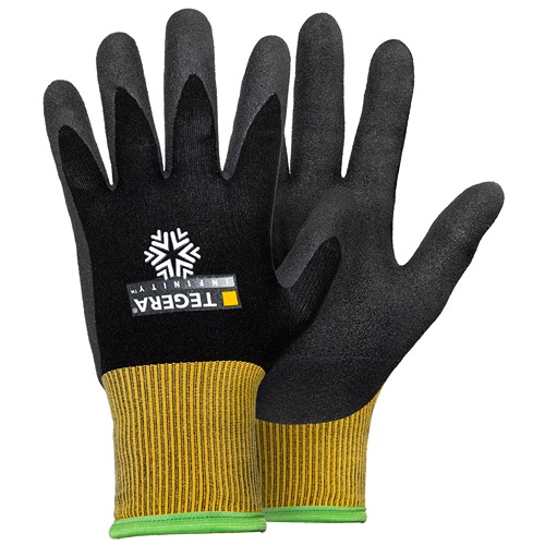 Tegera 810 Black, Yellow Fleece, Acrylic, Textile, Spandex, Nylon Glove, Size 10