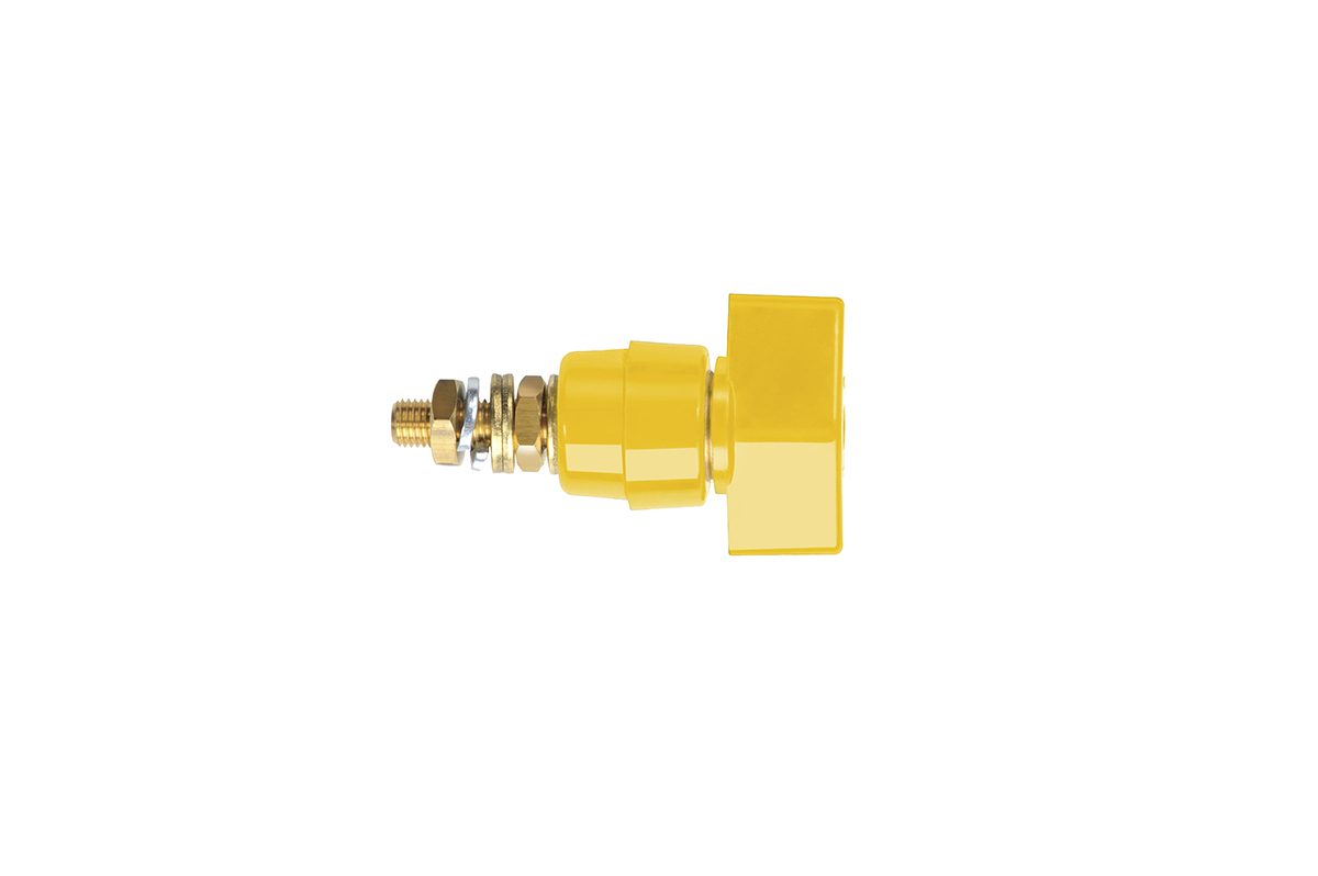 Schutzinger 4mm Yellow Terminal Post, 1kV, 63A, M6 x 0.75 Thread