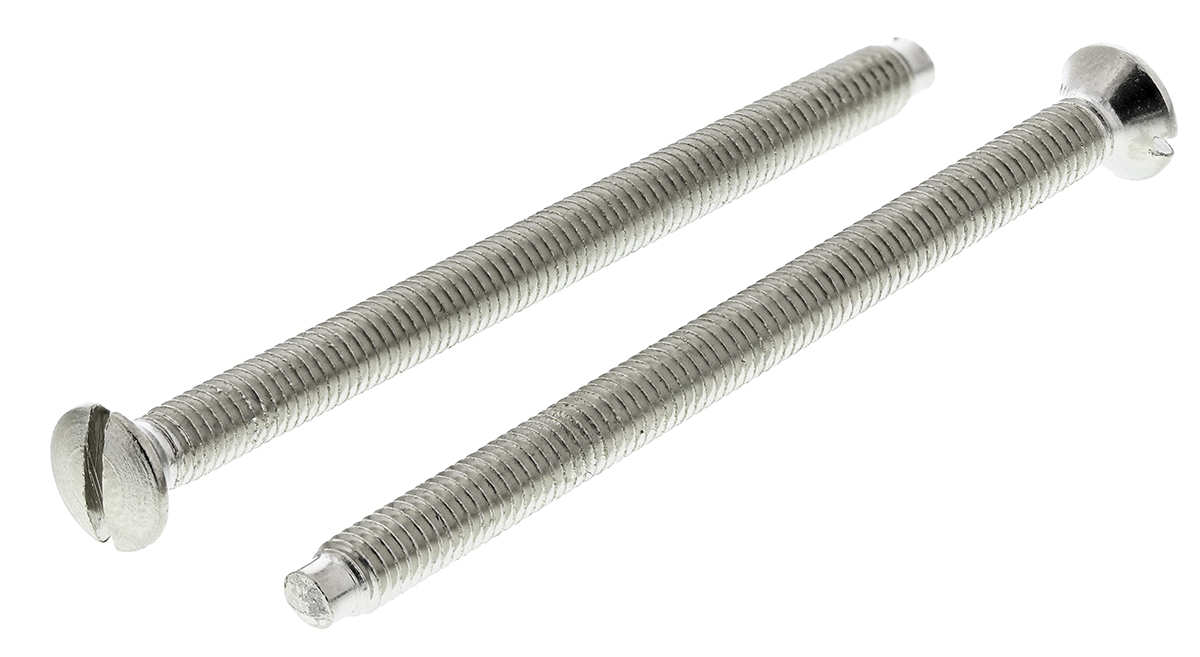 RS PRO Slot M3.5 Raised (Countersunk) Steel Machine Screws DIN 964 x 50.0mm