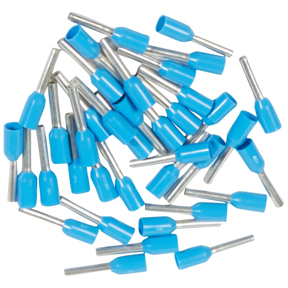 Legrand, 0377 Insulated Ferrule, 8mm Pin Length, 1.5mm Pin Diameter, Blue