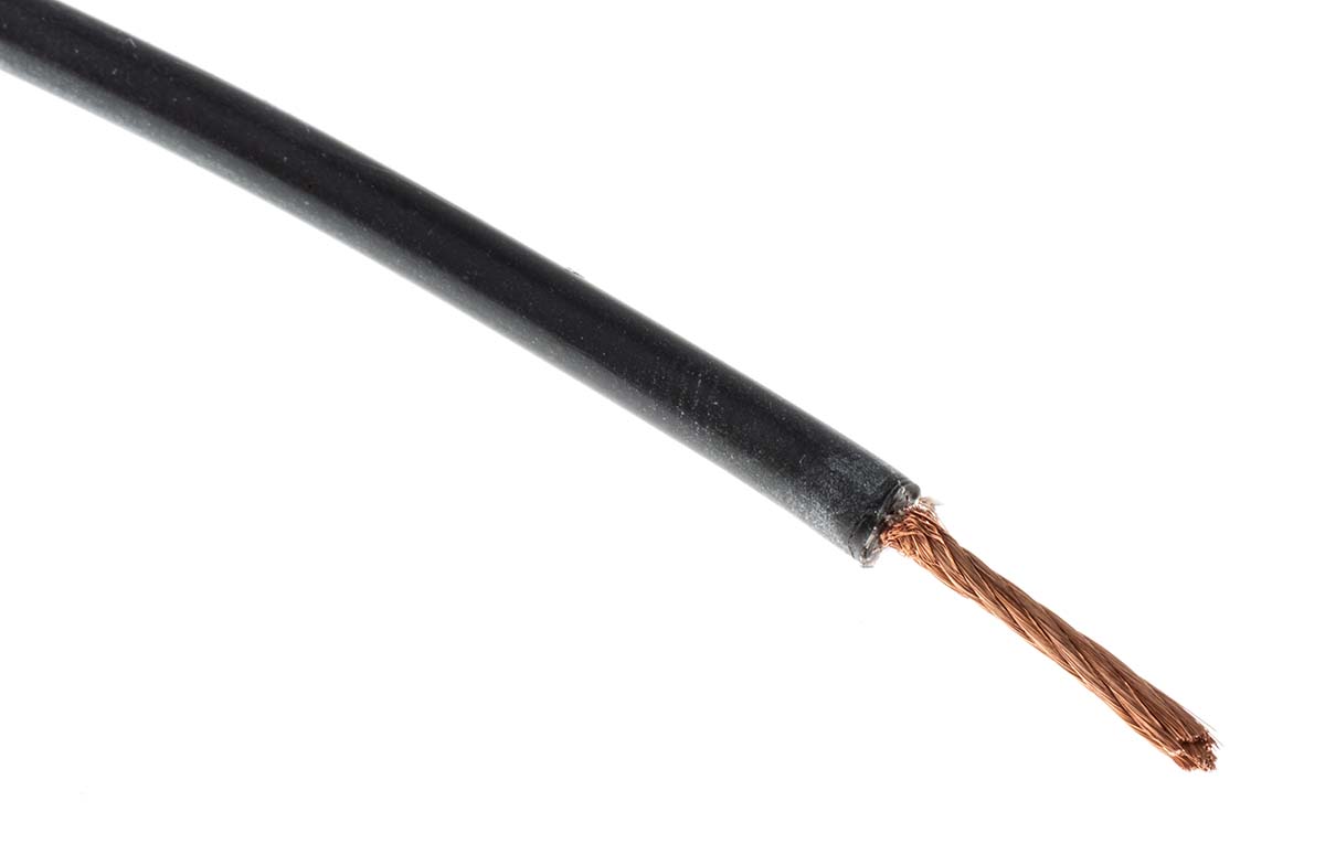 Hew Heinz Eilentropp SIFF Series Black 1.1 mm² Hook Up Wire, 17 AWG, 516/0.05 mm, 100m, Silicone Insulation,