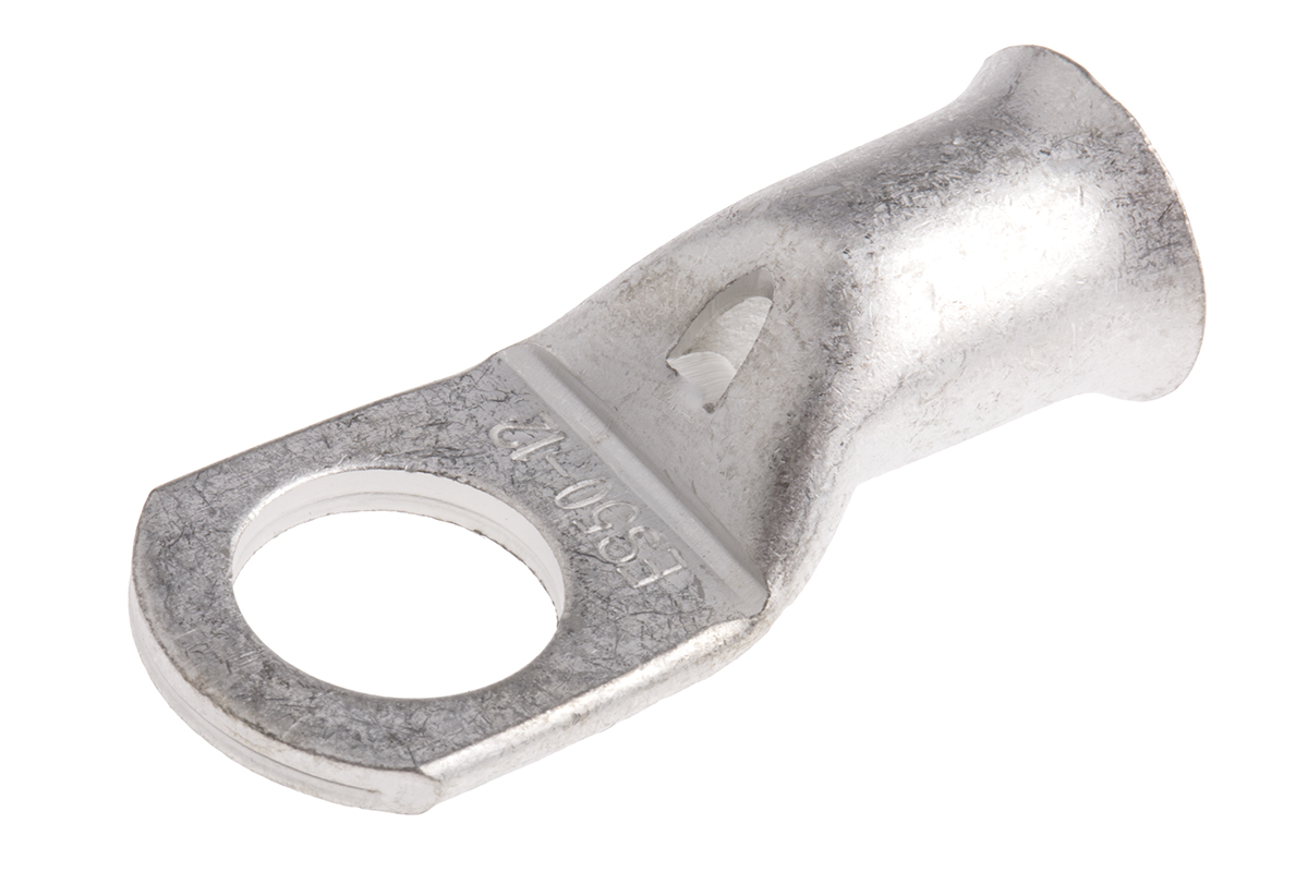RS PRO Uninsulated Ring Terminal, 12mm Stud Size, 50mm² to 50mm² Wire Size, Natural