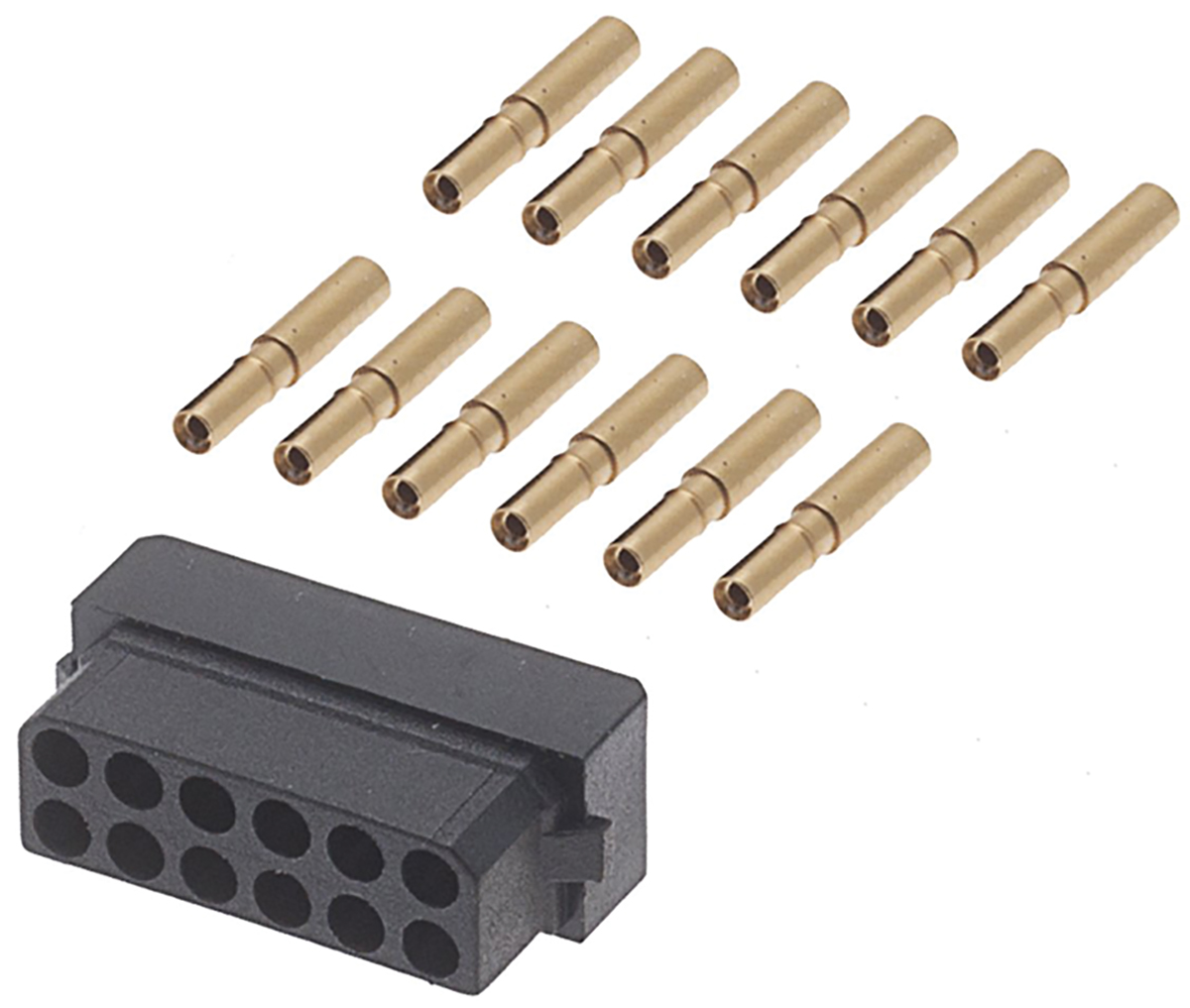 HARWIN Datamate Connector Kit Containing 12 way DIL Female Shell, Crimps