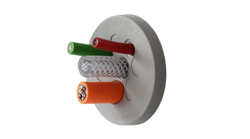 Icotek KEL Series Grey Elastomer Cable Gland Kit, 6.5mm max., IP66, IP68