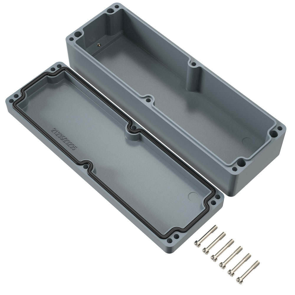 Rose Polyester Standard Series Grey Glass Fibre Reinforced Polyester Enclosure, IP66, IK08, Grey Lid, 230 x 75 x 56.5mm