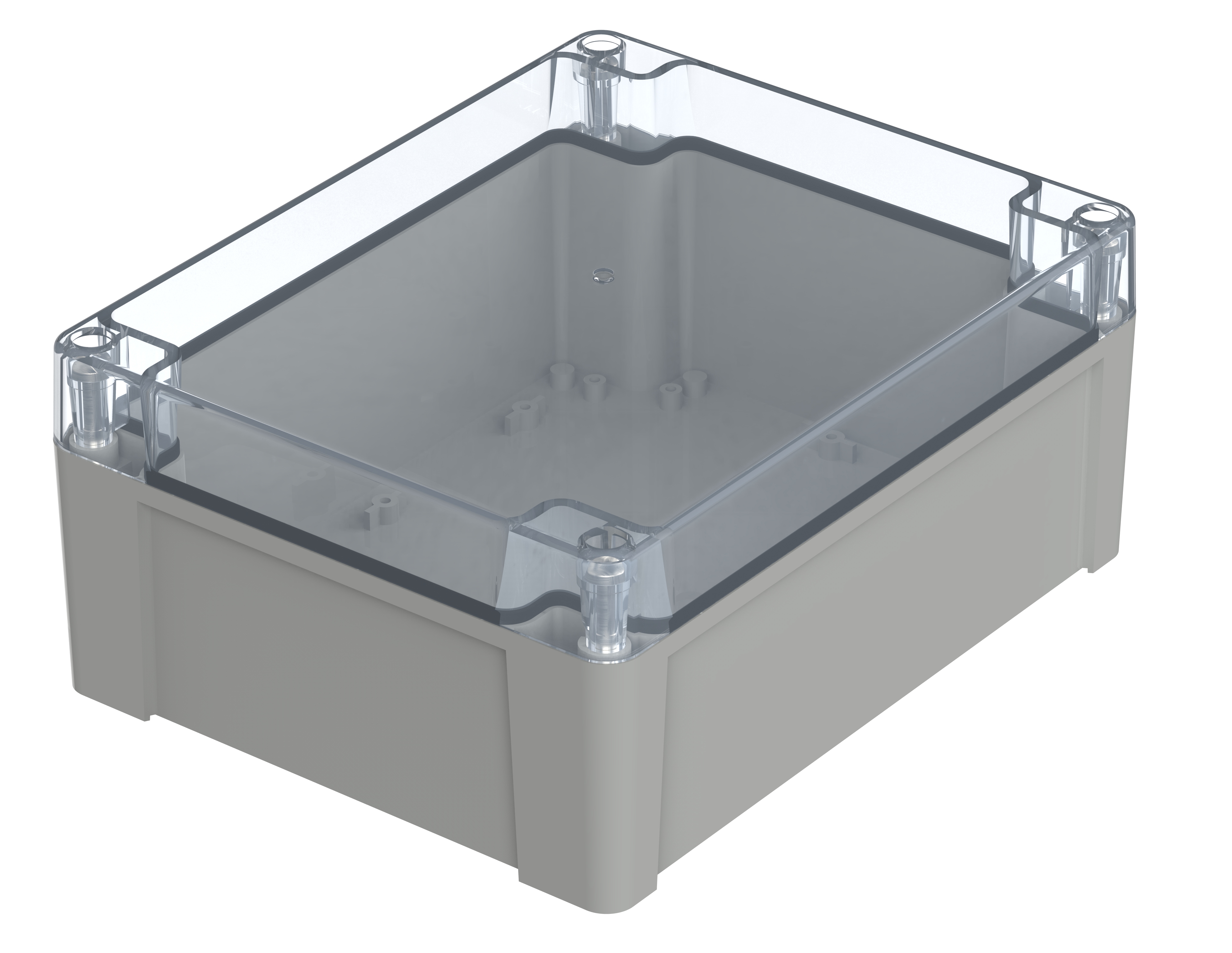 Bopla Euromas X Series Light Grey Polycarbonate Enclosure, IP66, IP68, IK07, Clear Lid, 240 x 191.3 x 105.6mm