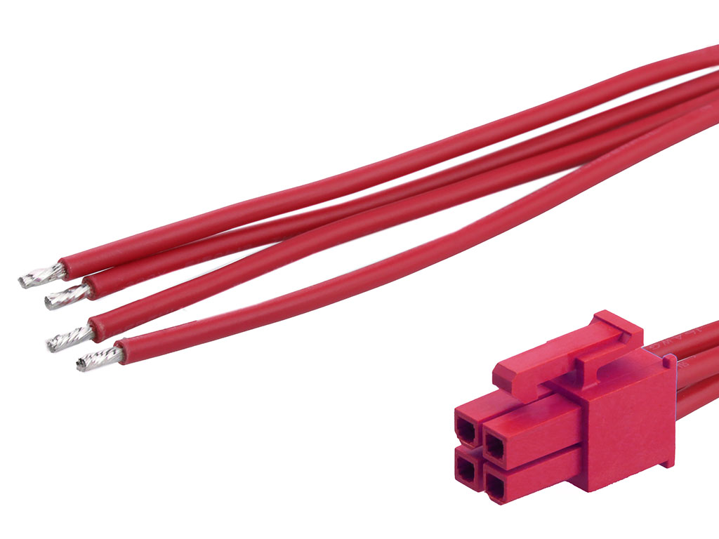 Molex 4 Way Female Crimped Terminal to 4 Way Male Pigtail Wire to Board Cable Assembly, 150mm