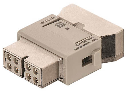 HARTING Heavy Duty Power Connector Module, 10A, Female, Han-Modular Series, 4 Contacts