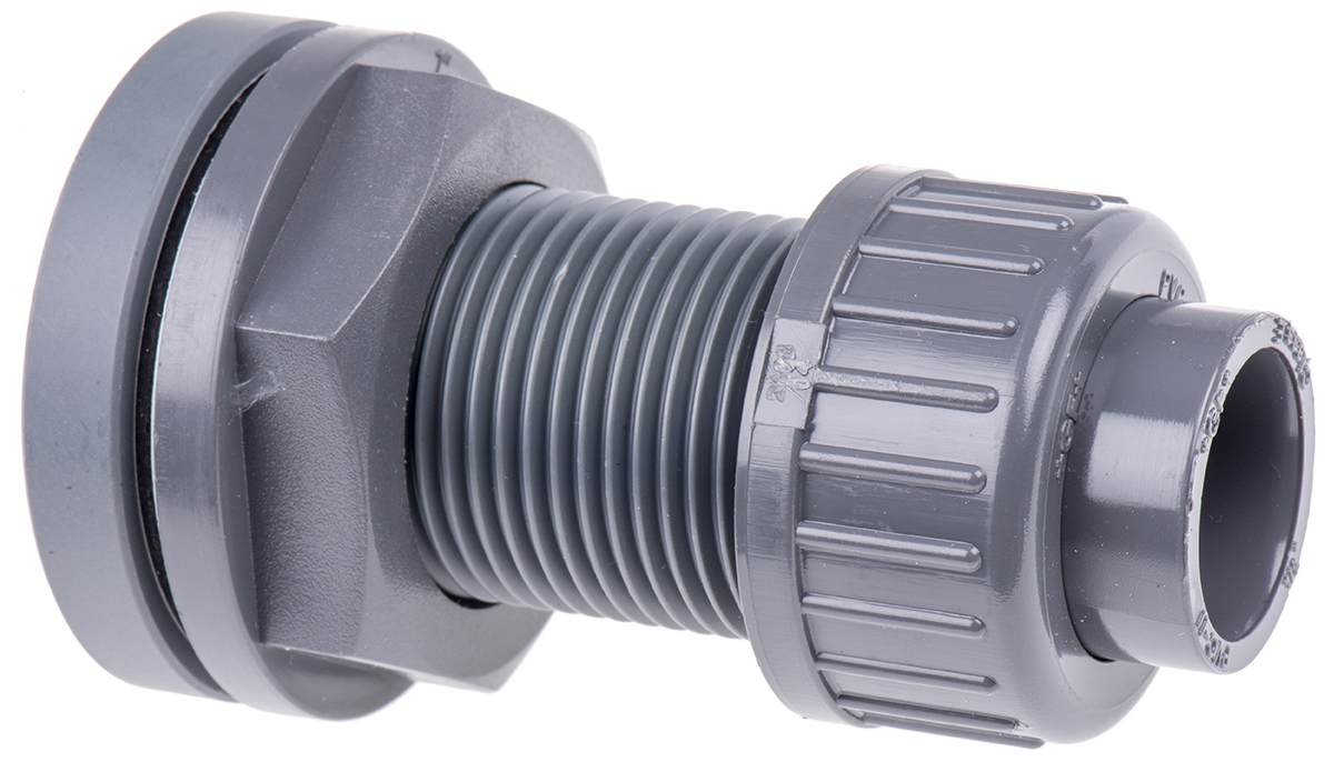 Georg Fischer Plastic Pipe Fitting, Straight Tank Adapter, 1/2in