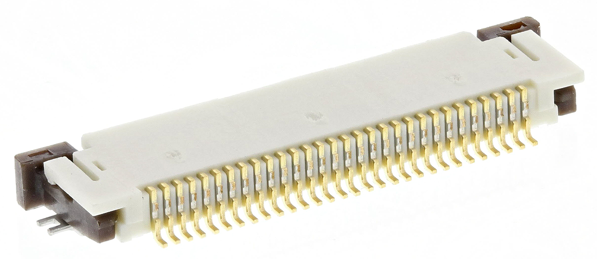 Molex, Easy-On, 54104 0.5mm Pitch 30 Way Right Angle Female FPC Connector, ZIF Top Contact
