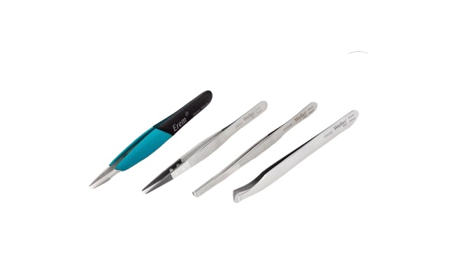 Weller 160 mm, Stainless Steel, Bent, Tweezers
